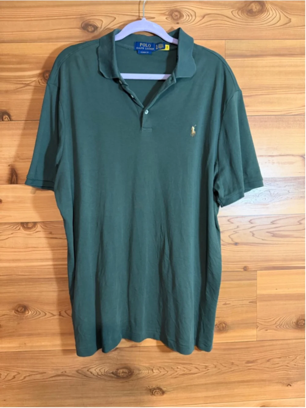 Polo Ralph Lauren mens dark green classic fit cotton short sleeve polo size xl